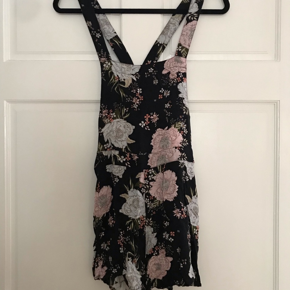 H&M Divided Floral Overalls Romper